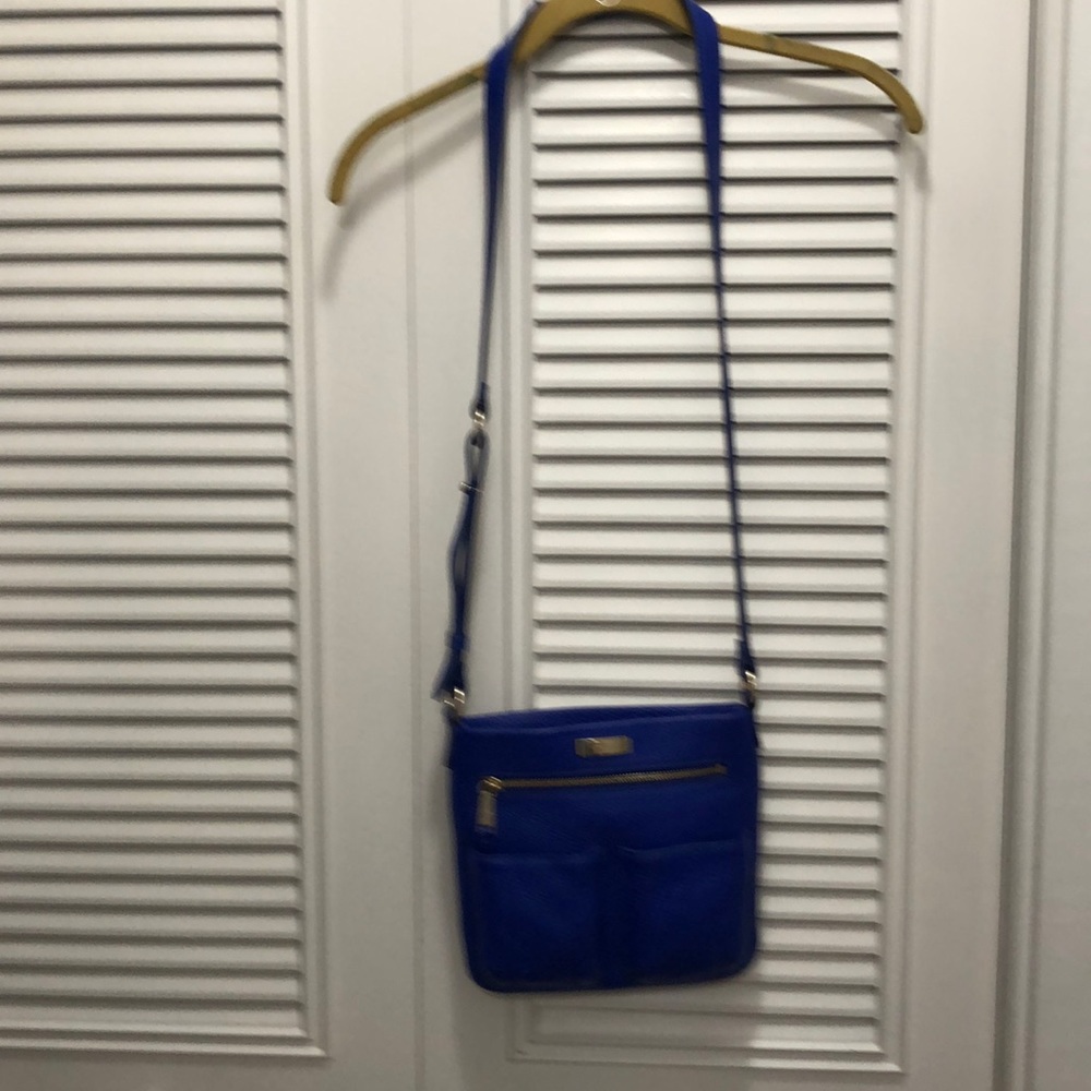 Cole Haan Farrah Cobolt Blue Leather Crossbody